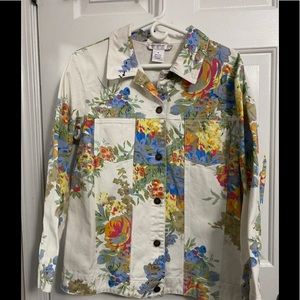 Susan Graver Style Floral Denim Jacket
